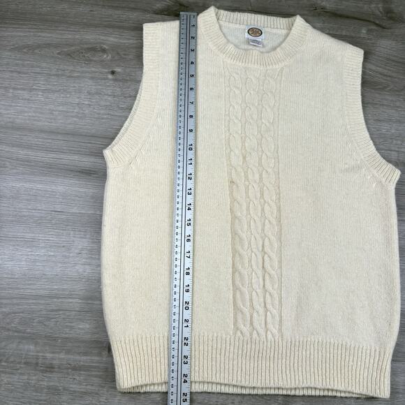 Vintage Picket and Post Sweater Vest Womens Size Large 100% Wool Cream WPL11935 - Picture 5 of 8